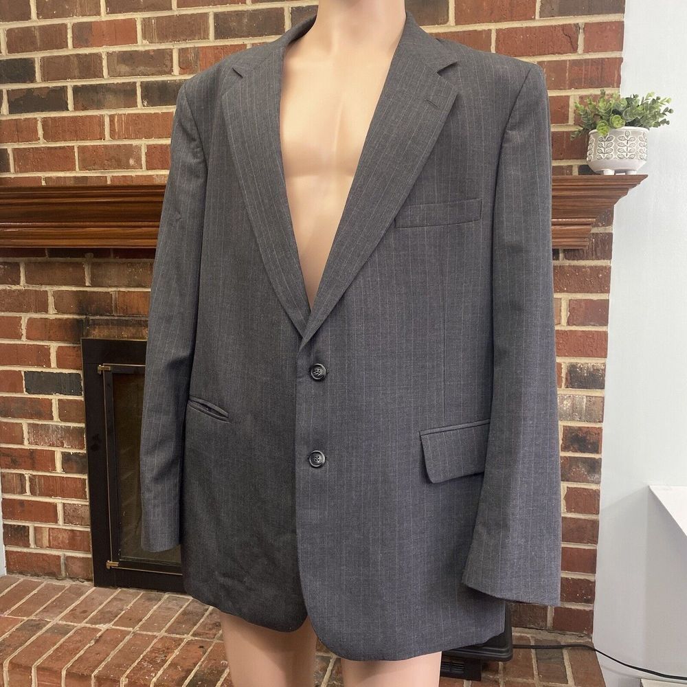 LUIS FABRE Men's Blazer Vintage Virgin‎ Wool Blend Button Up Size 46R Jacket